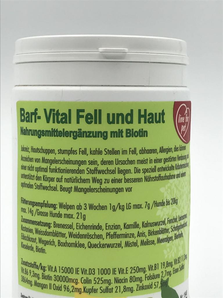 B.A.R.F. Vital Fell & Haut mit Biotin 500gr